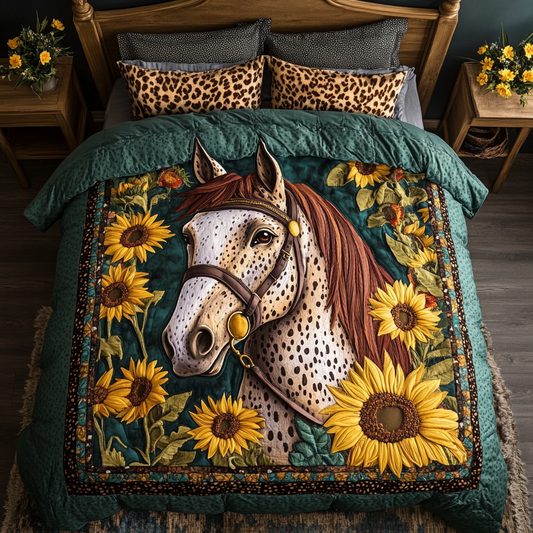 Equestrian Grace 3-Piece Quilted Bedding Set NCU0DK6378