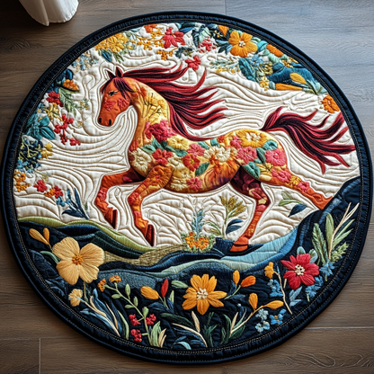 Equine Art Quilted Round Mat NCU0PD824