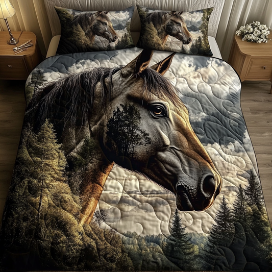 Equine Dreams 3-Piece Quilted Bedding Set NCU0VH1996