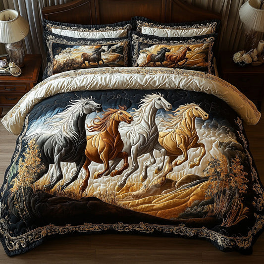 Equine Elegance 3-Piece Quilted Bedding Set NCU0PT3907