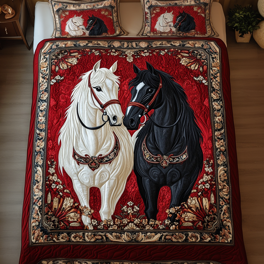 Equine Elegance 3-Piece Quilted Bedding Set NCU0VH1954