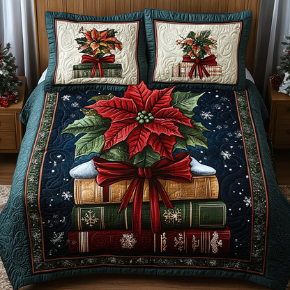 Escape Into Pages 3-Piece Quilted Bedding Set NCU0TL2089