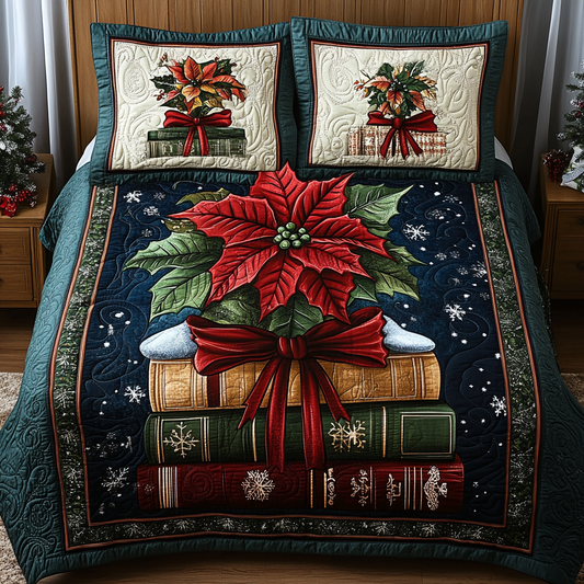 Escape Into Pages 3-Piece Quilted Bedding Set NCU0TL2089