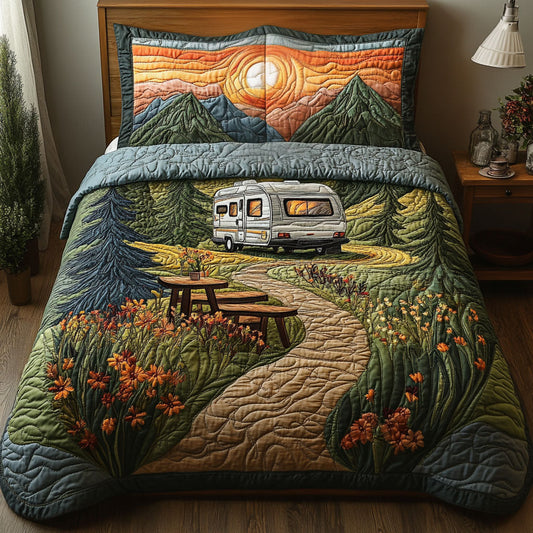 Escape RV 3-Piece Quilted Bedding Set NCU0PT6344