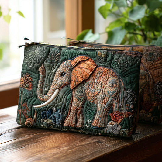 Eternal Elephant Quilted Zipper Pouch NCU0PT8911