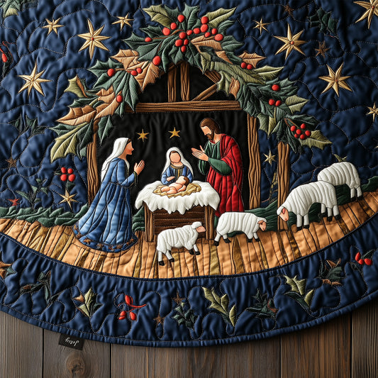 Eternal Hope Quilted Christmas Tree Skirt NCU0PT1260