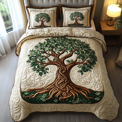 Eternal Roots 3-Piece Quilted Bedding Set NCU0DV2175