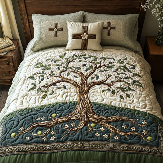 Eternal Blessing 3-Piece Quilted Bedding Set NCU0PT7512