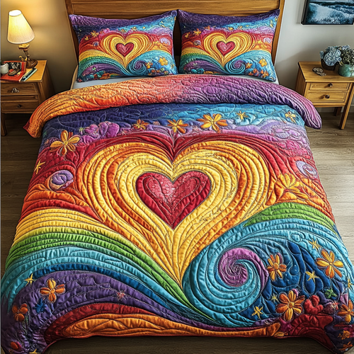 Eternal Bliss 3-Piece Quilted Bedding Set NCU0DK4287