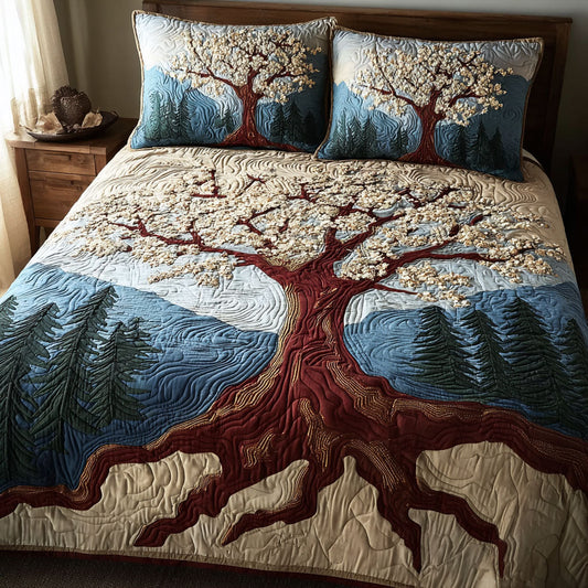 Eternal Branch 3-Piece Quilted Bedding Set NCU0DK11600