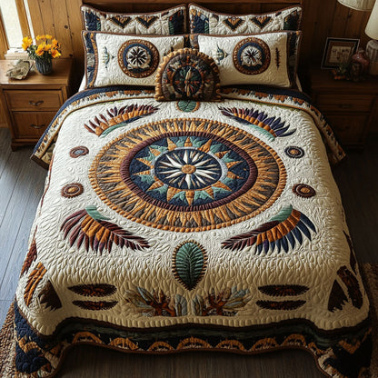 Eternal Circle 3-Piece Quilted Bedding Set NCU0PT3011