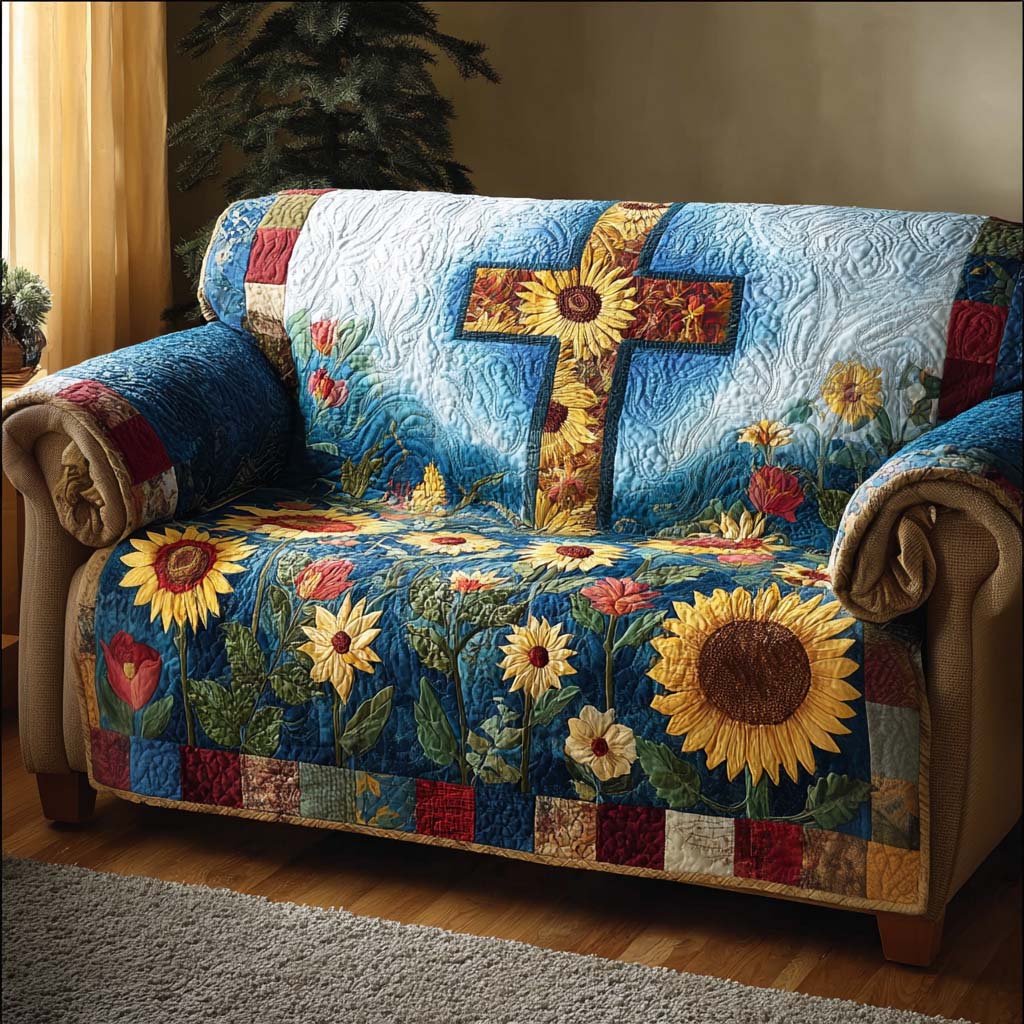 Eternal Cross Shine Quilted Sofa Cover NCU0NT11341