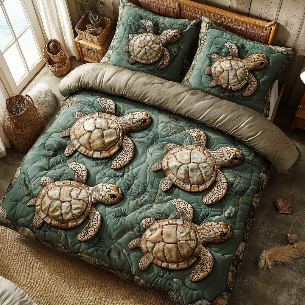 Eternal Currents 3-Piece Quilted Bedding Set NCU0DV3473
