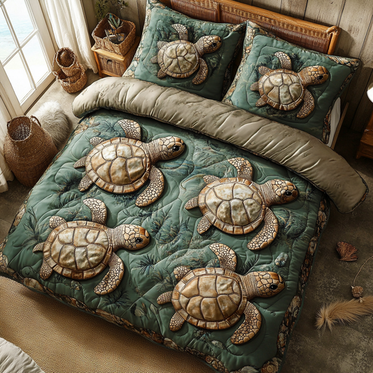 Eternal Currents 3-Piece Quilted Bedding Set NCU0DV3473