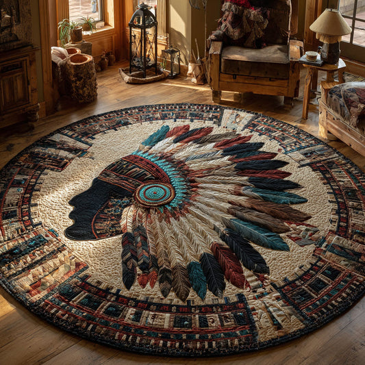 Eternal Feather Quilted Round Mat NCU0PT8855