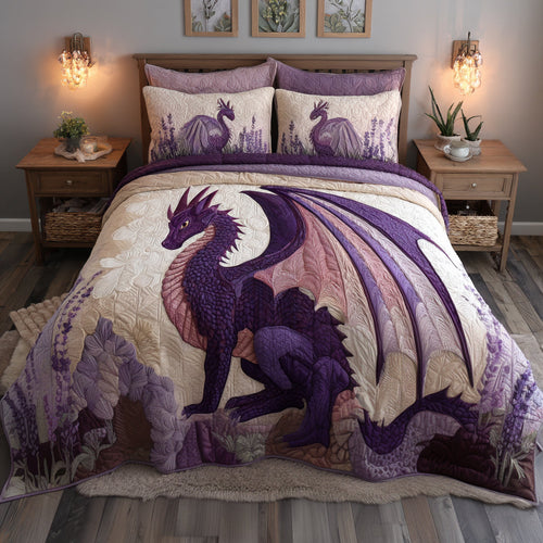 Eternal Flame Wyrm 3-Piece Quilted Bedding Set NCU0DV8698