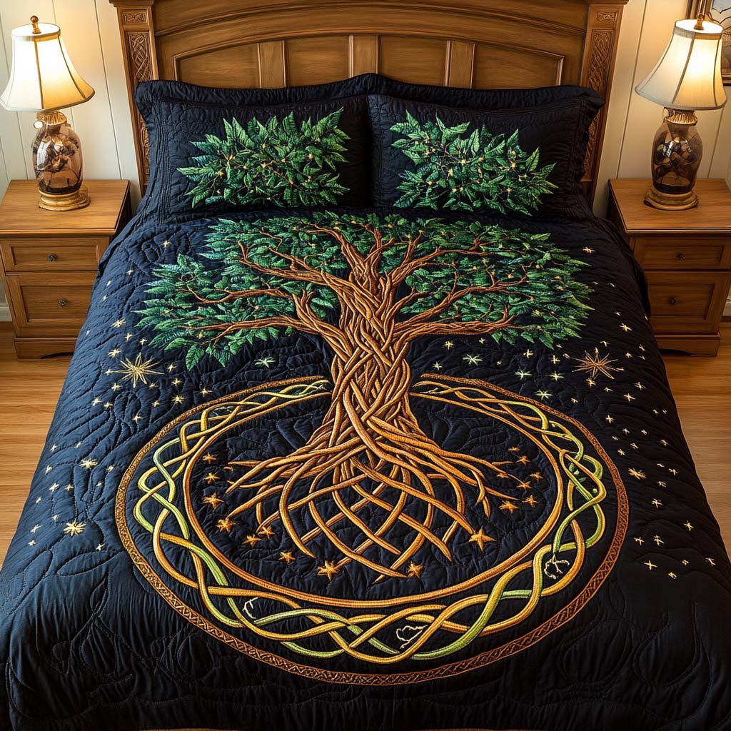 Eternal Growth 3-Piece Quilted Bedding Set NCU0NT7738