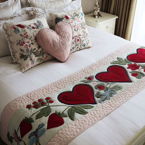 Eternal Hearts Quilted Bed Runner NCU0PT10806