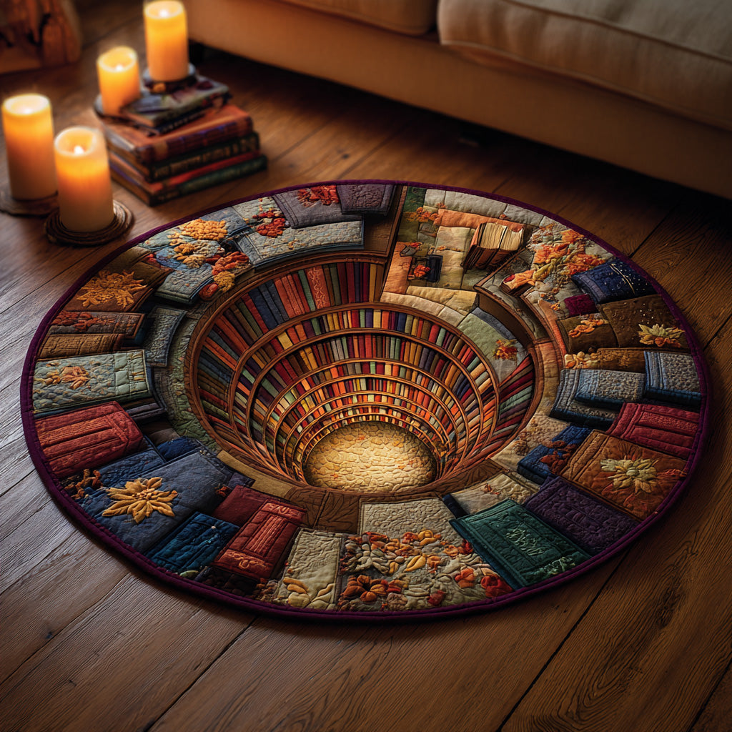 Eternal Library Glow Quilted Round Mat NCU0DV7871