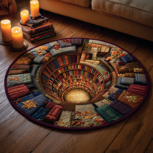 Eternal Library Glow Quilted Round Mat NCU0DV7871