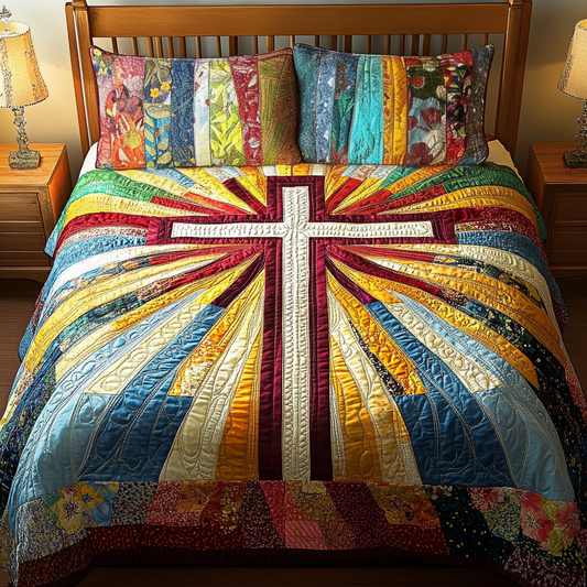 Eternal Light 3-Piece Quilted Bedding Set NCU0VH1888