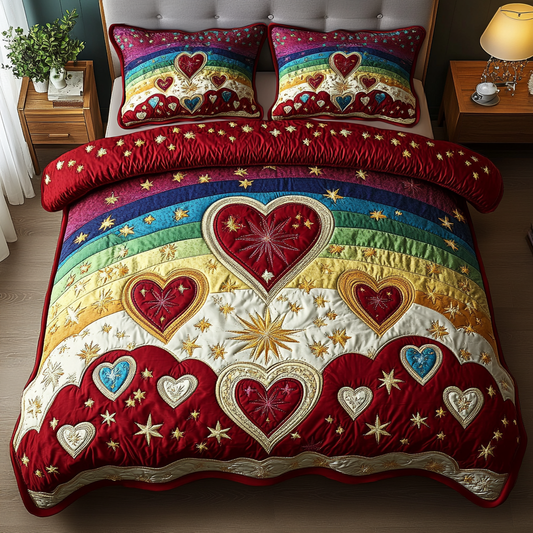 Eternal Love 3-Piece Quilted Bedding Set NCU0DK4256