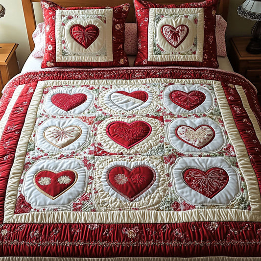 Eternal Love 3-Piece Quilted Bedding Set NCU0NT2602