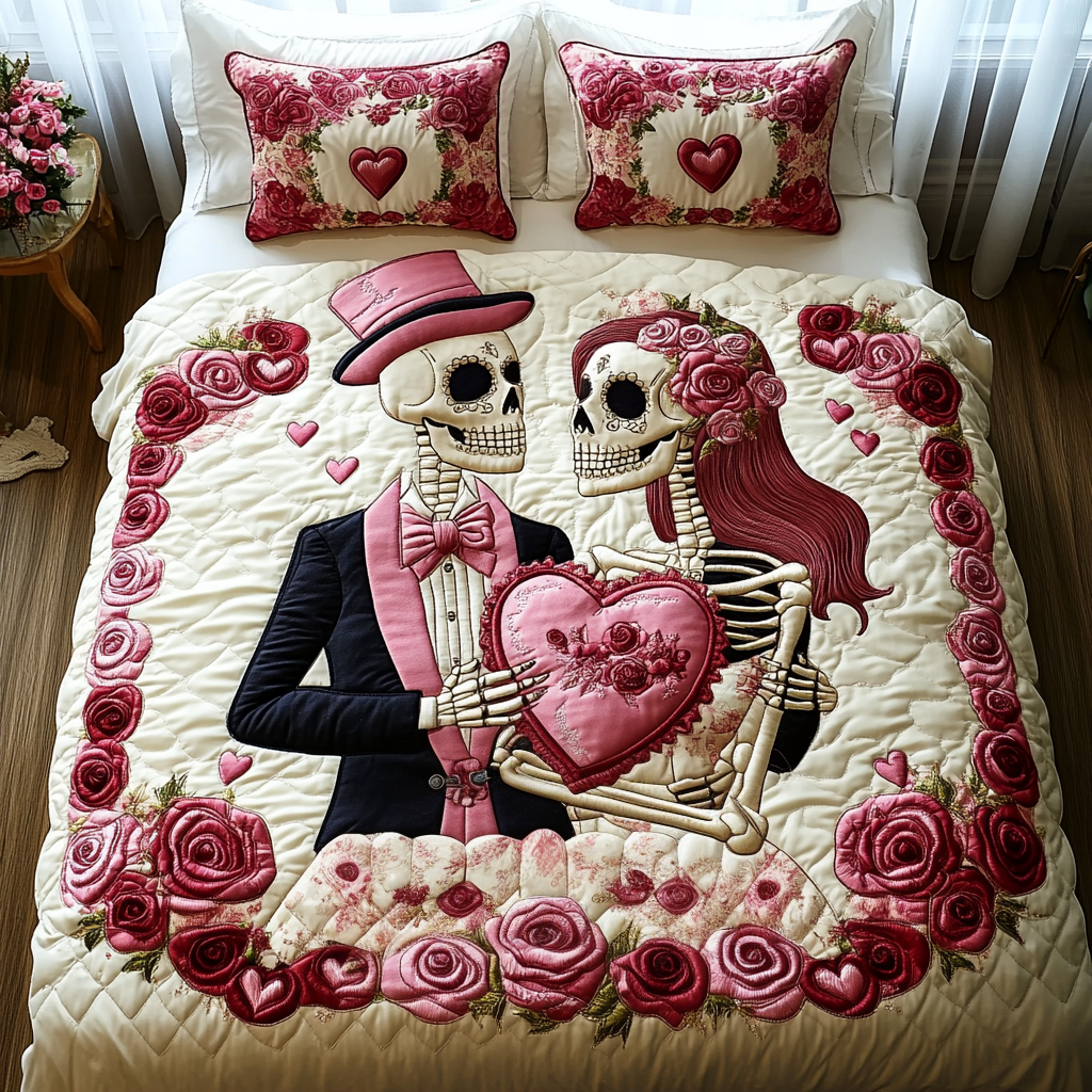 Eternal Love 3-Piece Quilted Bedding Set NCU0DV2352