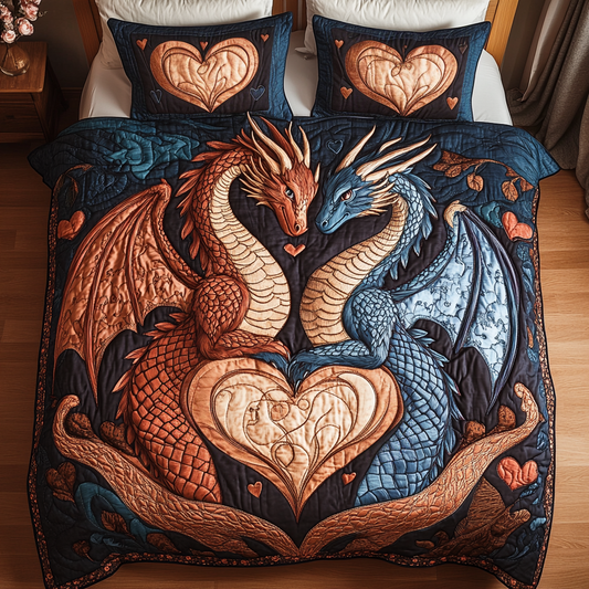 Eternal Pair 3-Piece Quilted Bedding Set NCU0VH1396