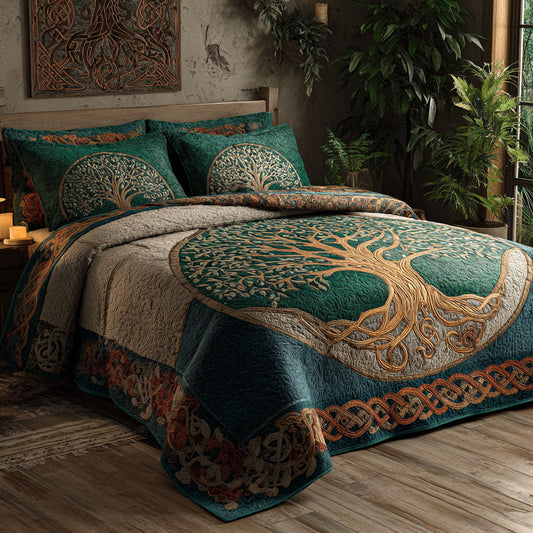 Eternal Roots 3-Piece Quilted Bedding Set NCU0DK11919