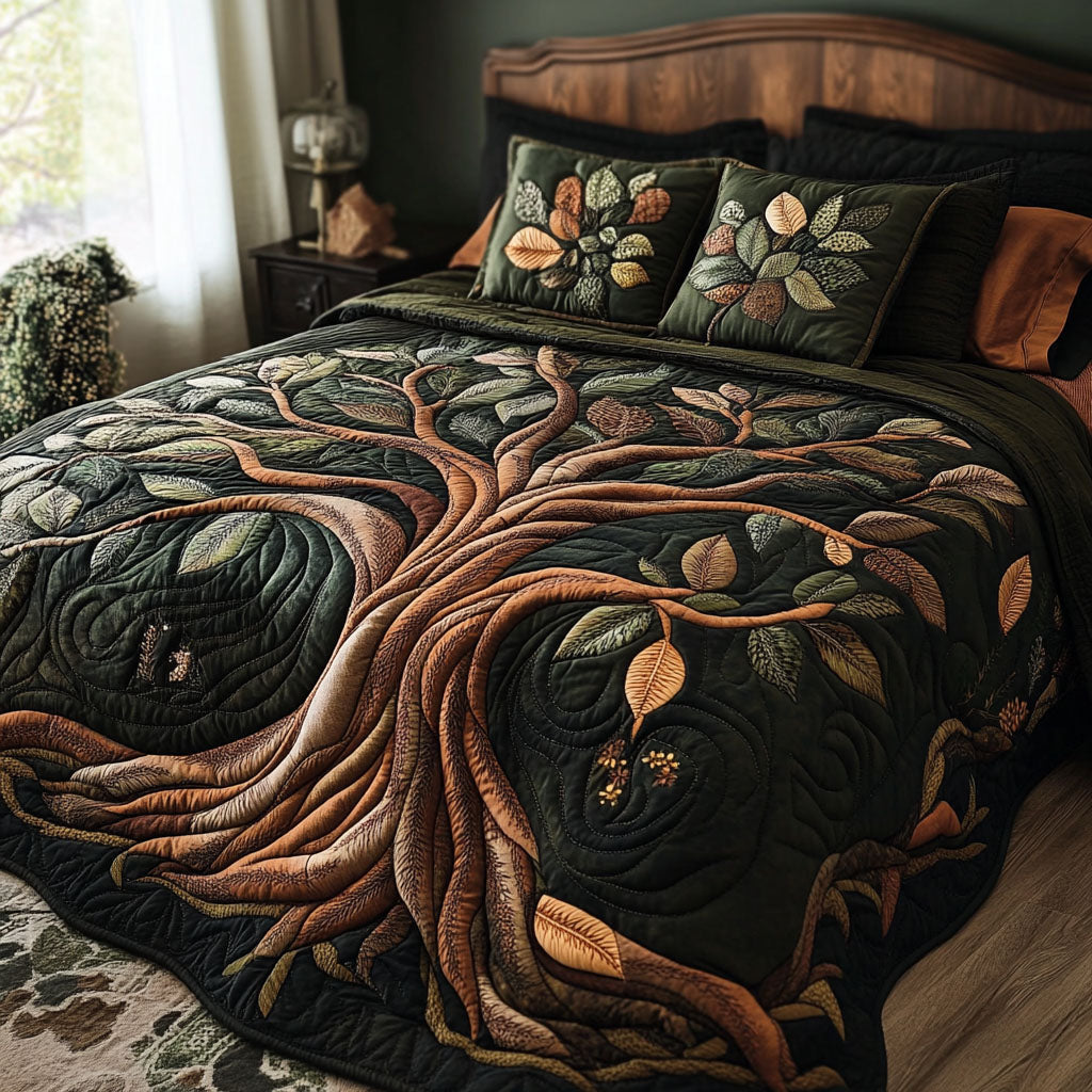 Eternal Roots 3-Piece Quilted Bedding Set NCU0DK11936