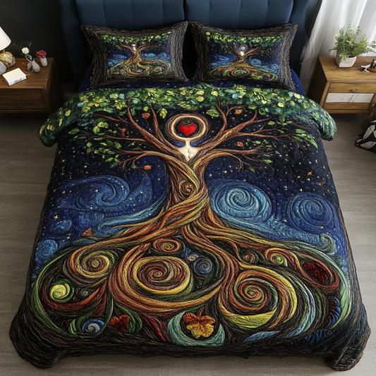 Eternal Roots 3-Piece Quilted Bedding Set NCU0DK5259