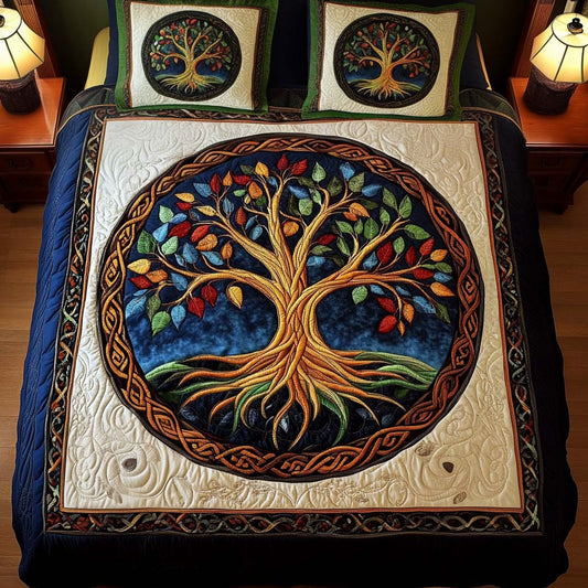 Eternal Roots 3-Piece Quilted Bedding Set NCU0NT2466