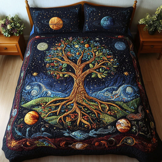 Eternal Roots 3-Piece Quilted Bedding Set NCU0NT2671