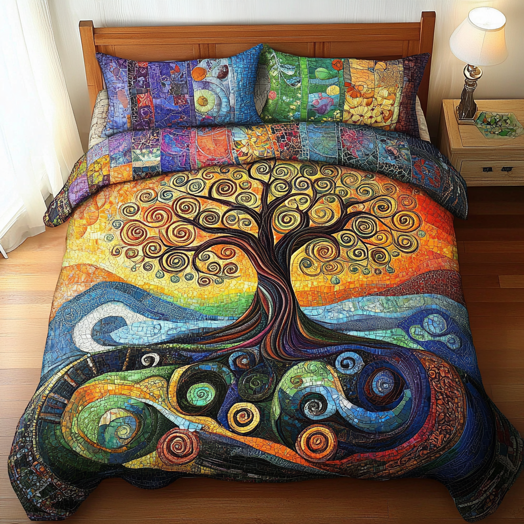 Eternal Roots 3-Piece Quilted Bedding Set NCU0VL842