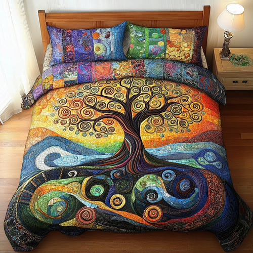 Eternal Roots 3-Piece Quilted Bedding Set NCU0VL842