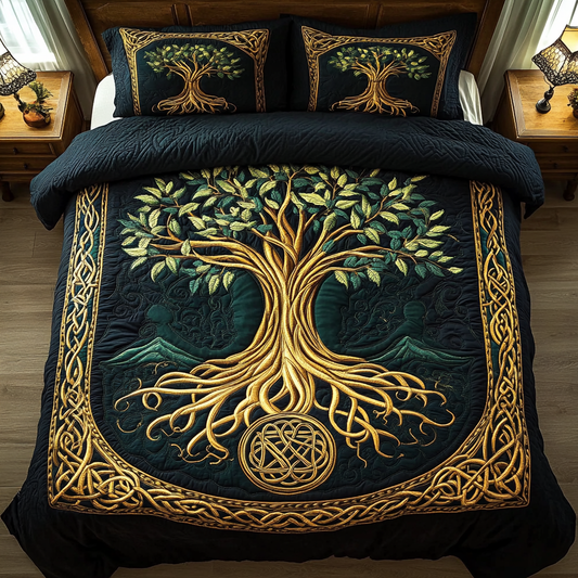Eternal Roots 3-Piece Quilted Bedding Set NCU0VL872