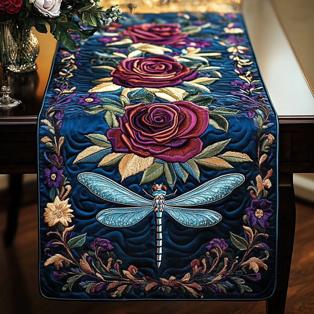Eternal Roses Quilted Table Runner NCU0VL1427