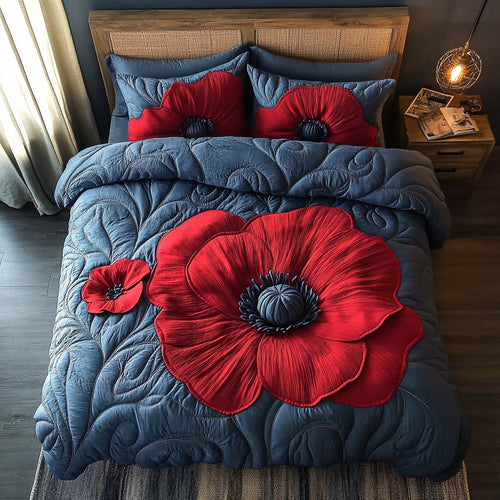 Eternal Scarlet 3-Piece Quilted Bedding Set NCU0XD574