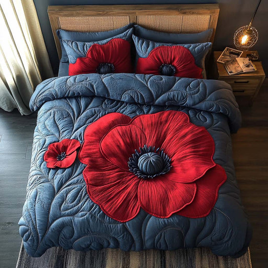 Eternal Scarlet 3-Piece Quilted Bedding Set NCU0XD574
