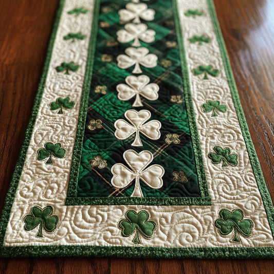 Eternal Shamrock Weave Quilted Table Runner NCU0TV1516