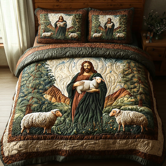 Eternal Shepherd 3-Piece Quilted Bedding Set NCU0DV6513