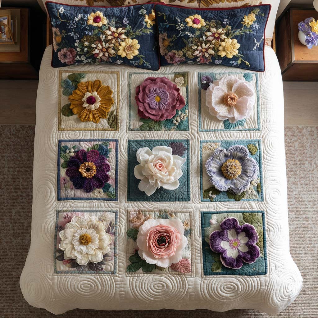 Eternal Spring 3-Piece Quilted Bedding Set NCU0NT7847