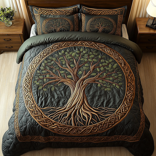 Eternal Tree 3-Piece Quilted Bedding Set NCU0DK7708