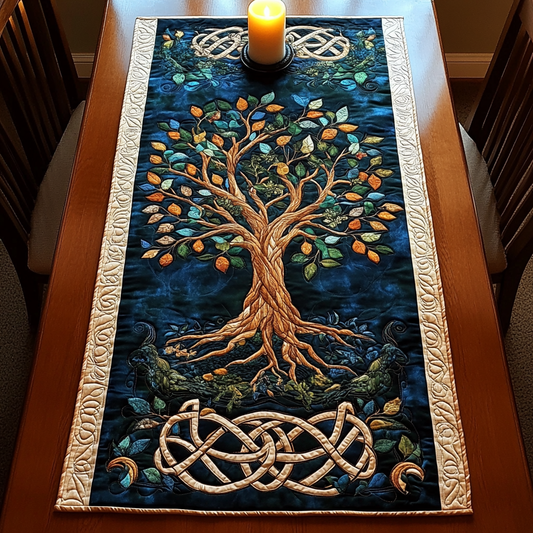 Eternal Tree Quilted Table Runner NCU0VH985