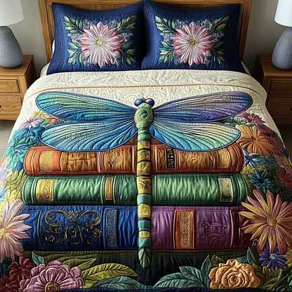 Ethereal Dragonfly Dreams 3-Piece Quilted Bedding Set NCU0VL1311