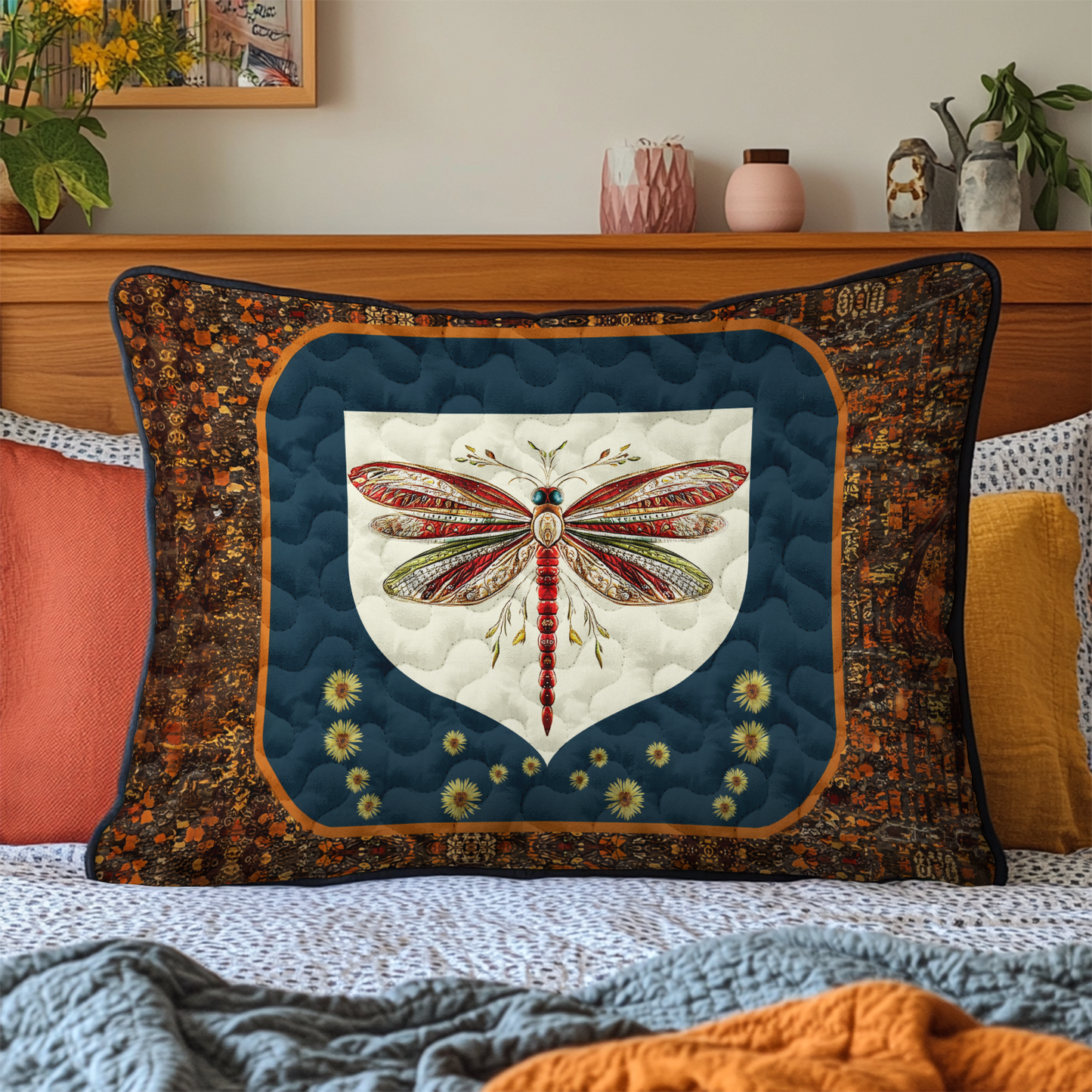 Ethereal Dragonfly Quilted Bedding Pillow Case NCU0DK3846