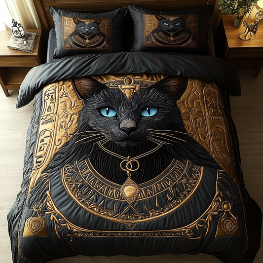 Ethereal Feline 3-Piece Quilted Bedding Set NCU0DK3709