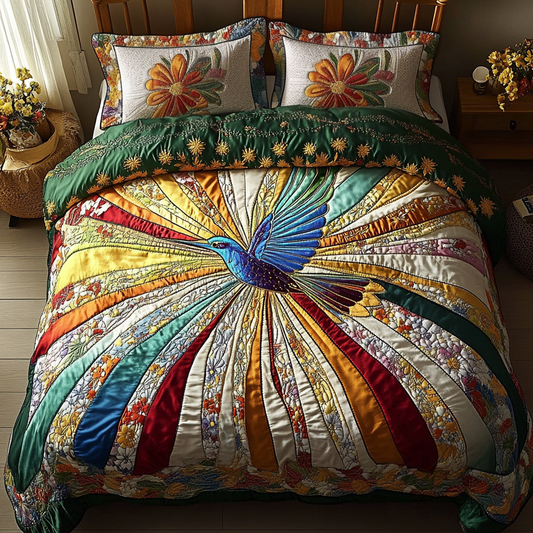 Ethereal Flutter 3-Piece Quilted Bedding Set NCU0DK5348