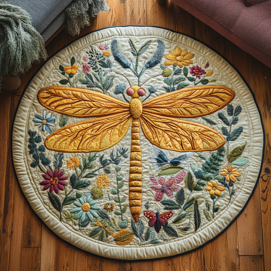 Ethereal Flutter Quilted Round Mat NCU0DK4916